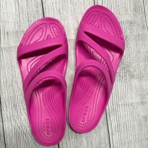 CROCS Bright Pink Flat Sandals